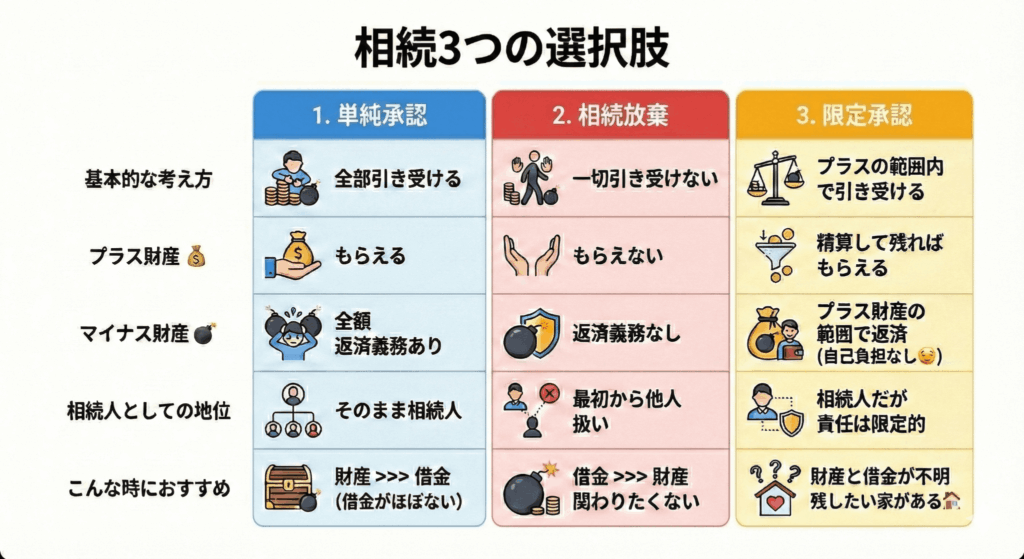 相続3つの選択肢